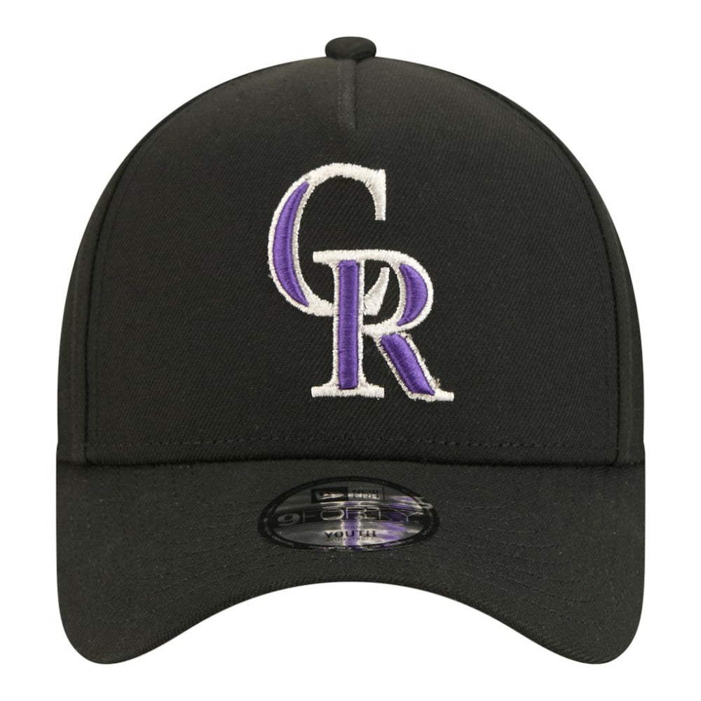 Colorado Rockies Youth 9FORTY A-Frame Adjustable Hat Black | New Era