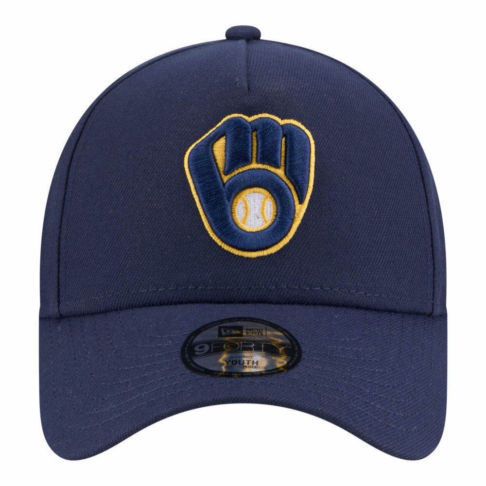Milwaukee Brewers Youth 9FORTY A-Frame Adjustable Hat Navy | New Era