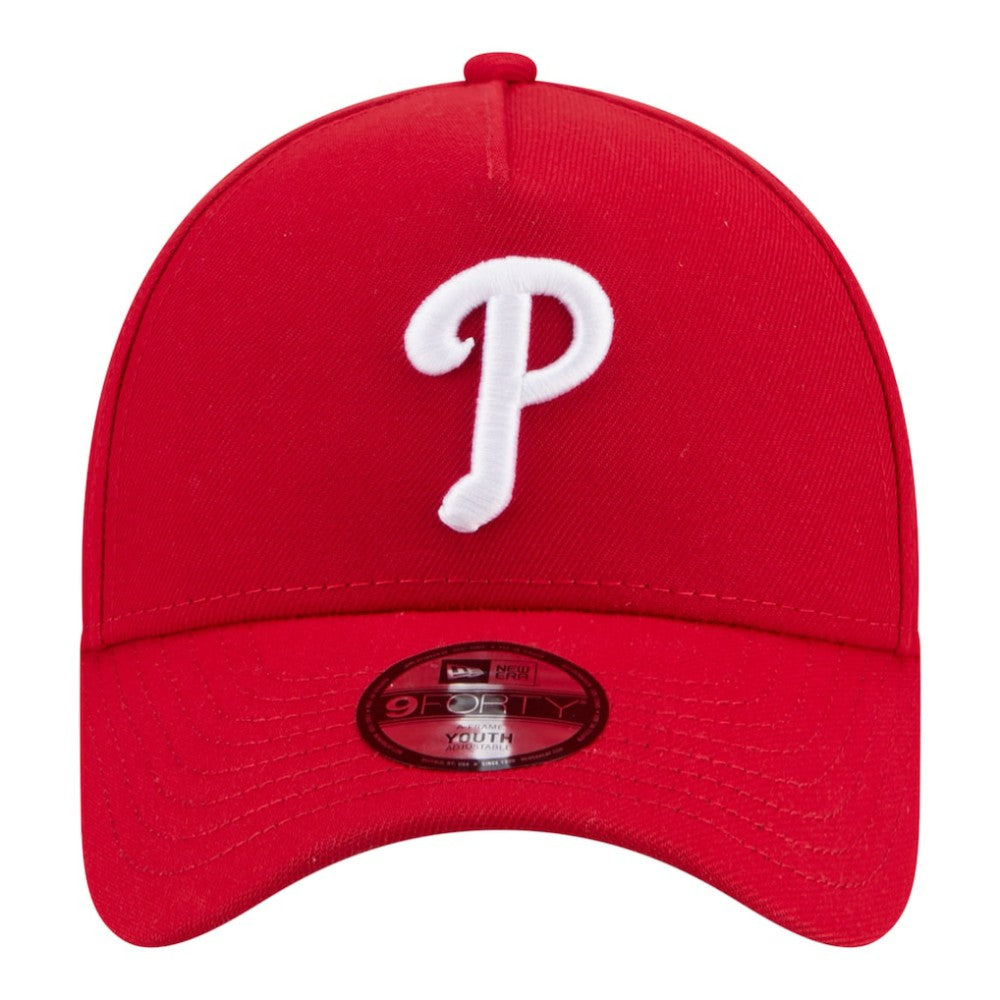 Philadelphia Phillies Youth 9FORTY A-Frame Adjustable Hat Red | New Era