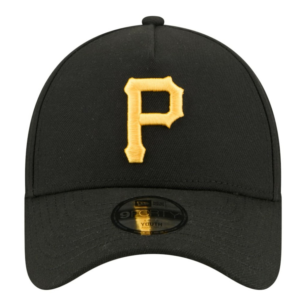 Pittsburgh Pirates Youth 9FORTY A-Frame Adjustable Hat Black | New Era