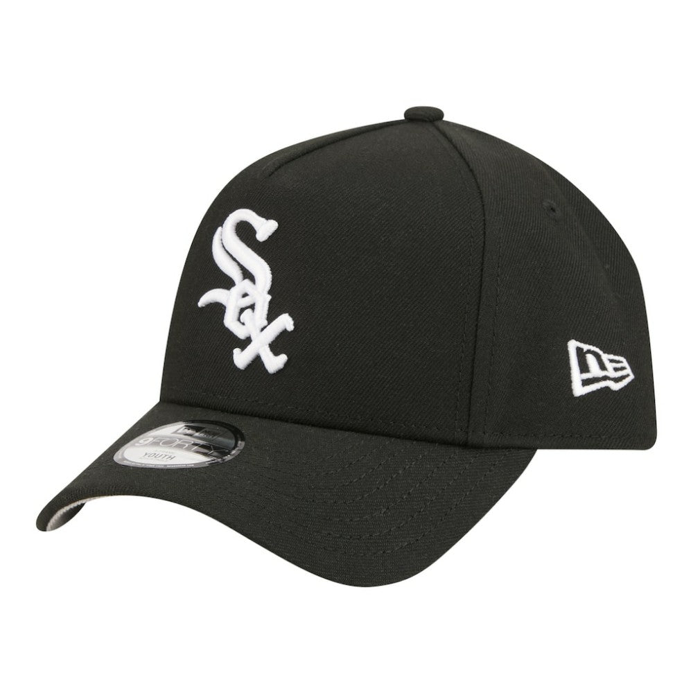 Chicago White Sox Youth 9FORTY A-Frame Adjustable Hat Black | New Era