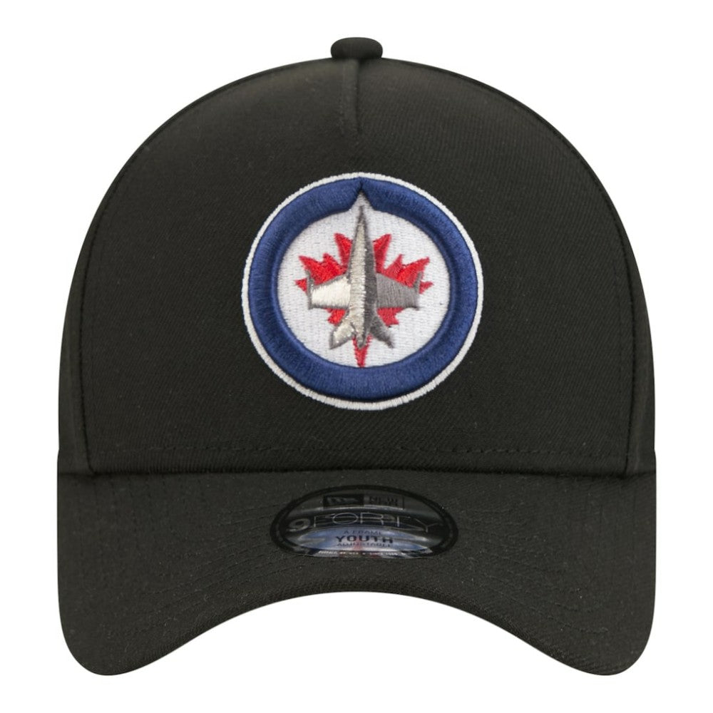Winnipeg Jets New Era Youth 9FORTY A-Frame Adjustable Hat Black