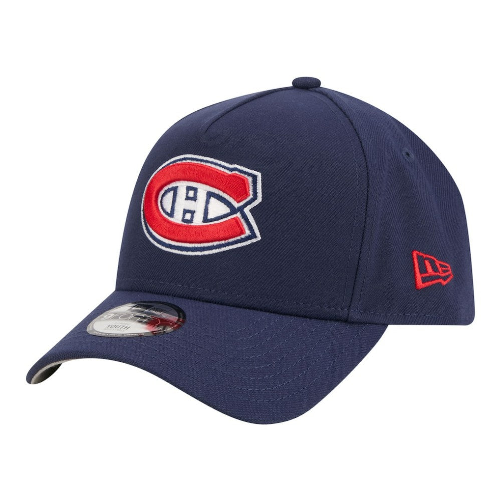 Montreal Canadiens New Era Youth 9FORTY A-Frame Adjustable Hat Navy