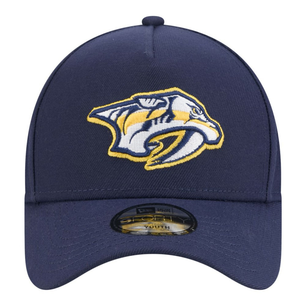 Nashville Predators New Era Youth 9FORTY A-Frame Adjustable Hat Navy