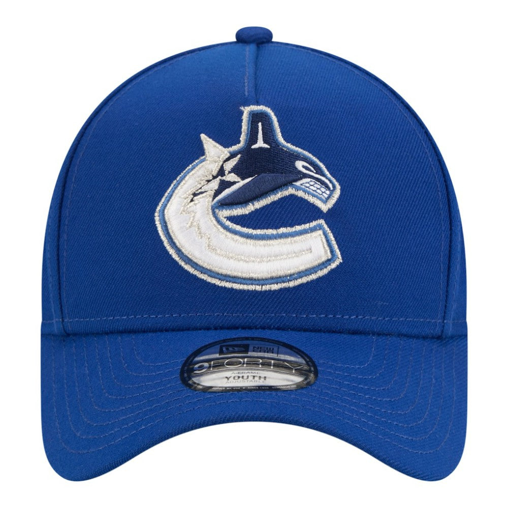 Vancouver Canucks New Era Youth 9FORTY A-Frame Adjustable Hat Blue
