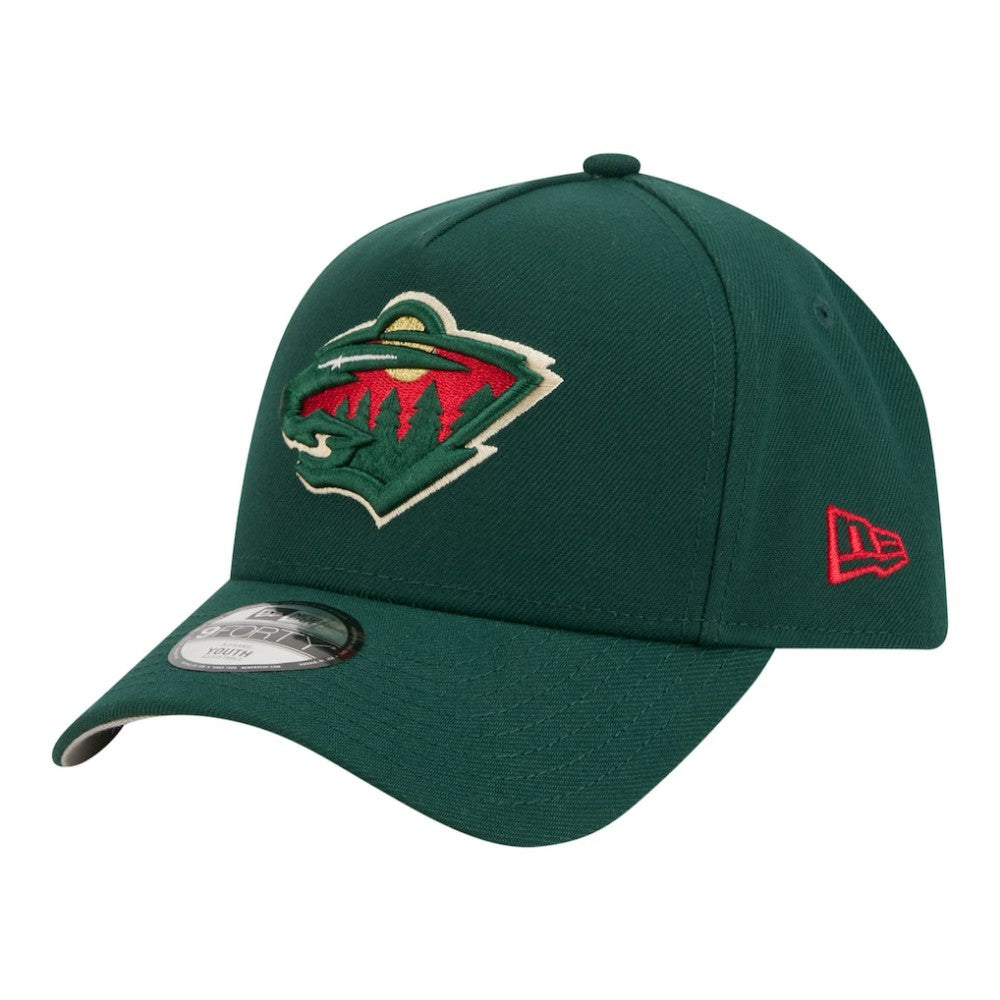Minnesota Wild New Era Youth 9FORTY A-Frame Adjustable Hat Green