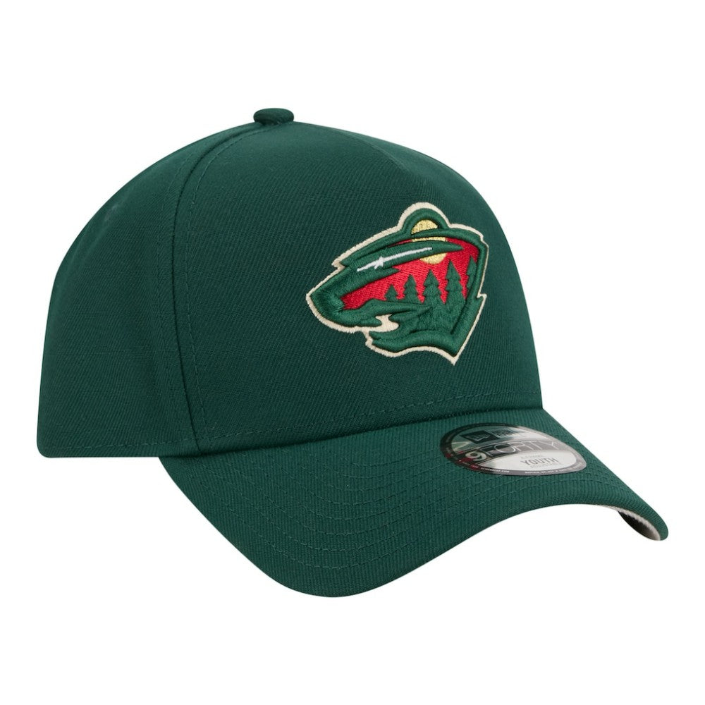 Minnesota Wild New Era Youth 9FORTY A-Frame Adjustable Hat Green