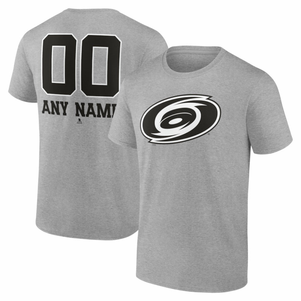 Carolina Hurricanes Big & Tall Personalized Name & Number Monochrome T-Shirt Gray