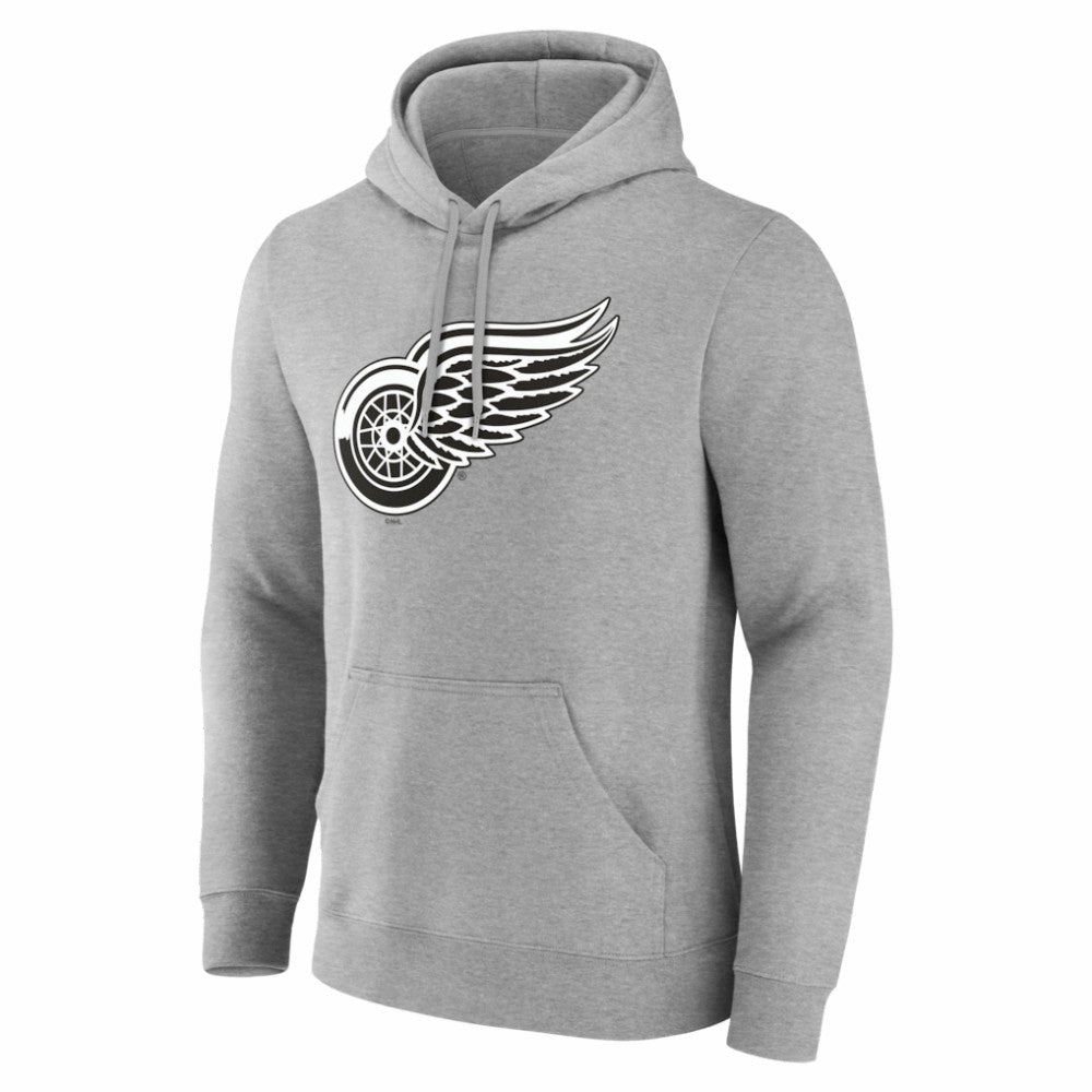 Detroit Red Wings Big & Tall Personalized Name & Number Monochrome Pullover Hoodie Gray