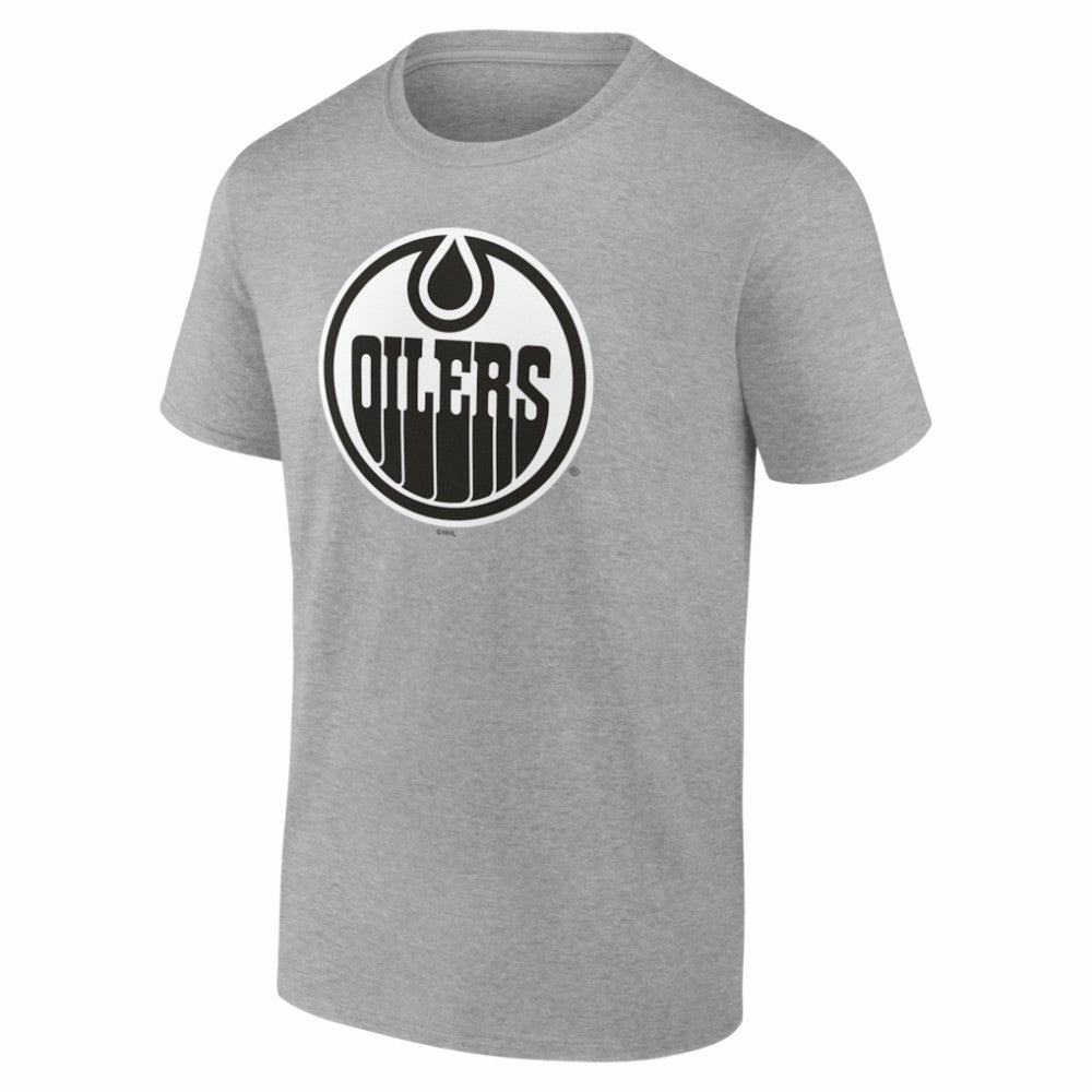 Edmonton Oilers Big & Tall Personalized Name & Number Monochrome T-Shirt Gray