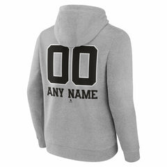 Florida Panthers Big & Tall Personalized Name & Number Monochrome Pullover Hoodie Gray