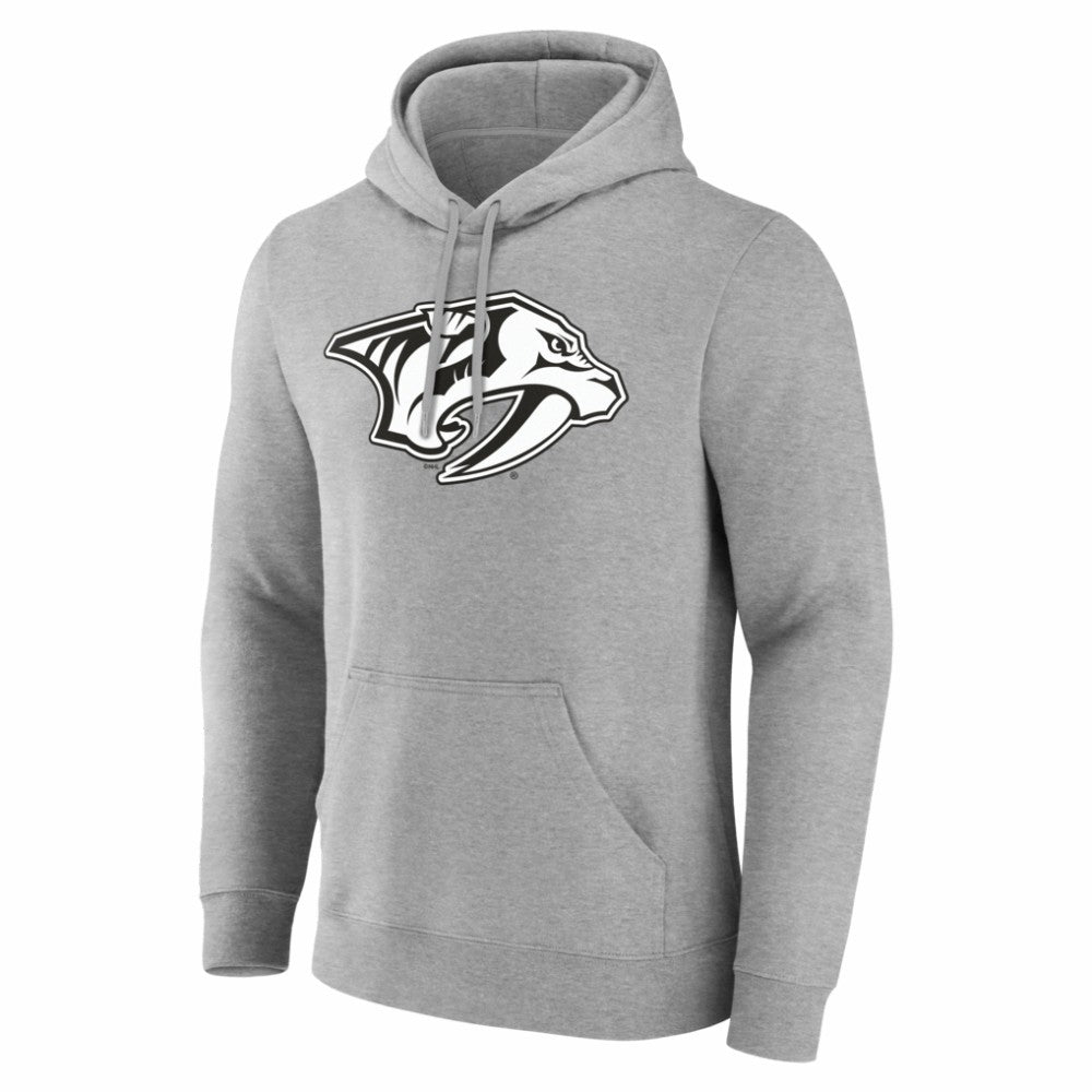 Nashville Predators Big & Tall Personalized Name & Number Monochrome Pullover Hoodie Gray