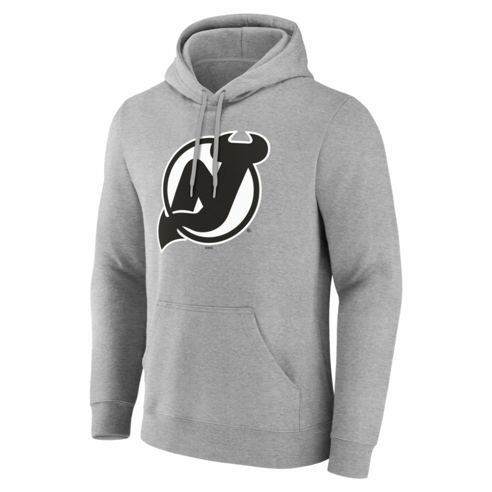 New Jersey Devils Big & Tall Personalized Name & Number Monochrome Pullover Hoodie Gray