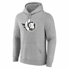 Ottawa Senators Big & Tall Personalized Name & Number Monochrome Pullover Hoodie Gray