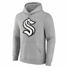 Seattle Kraken Big & Tall Personalized Name & Number Monochrome Pullover Hoodie Gray