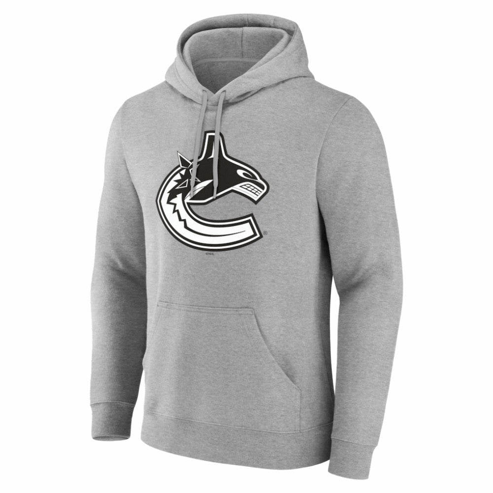 Vancouver Canucks Big & Tall Personalized Name & Number Monochrome Pullover Hoodie Gray