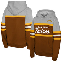 San Diego Padres Youth Cooperstown Head Coach Pullover Hoodie Brown/Grey | Mitchell & Ness