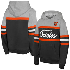 Baltimore Orioles Youth Cooperstown Head Coach Pullover Hoodie Black/Grey | Mitchell & Ness