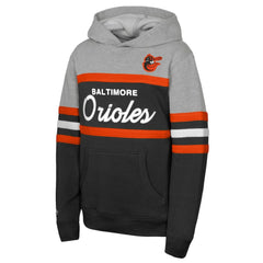 Baltimore Orioles Youth Cooperstown Head Coach Pullover Hoodie Black/Grey | Mitchell & Ness