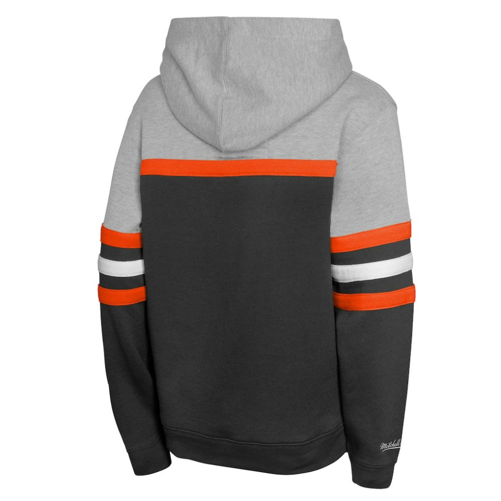 Baltimore Orioles Youth Cooperstown Head Coach Pullover Hoodie Black/Grey | Mitchell & Ness