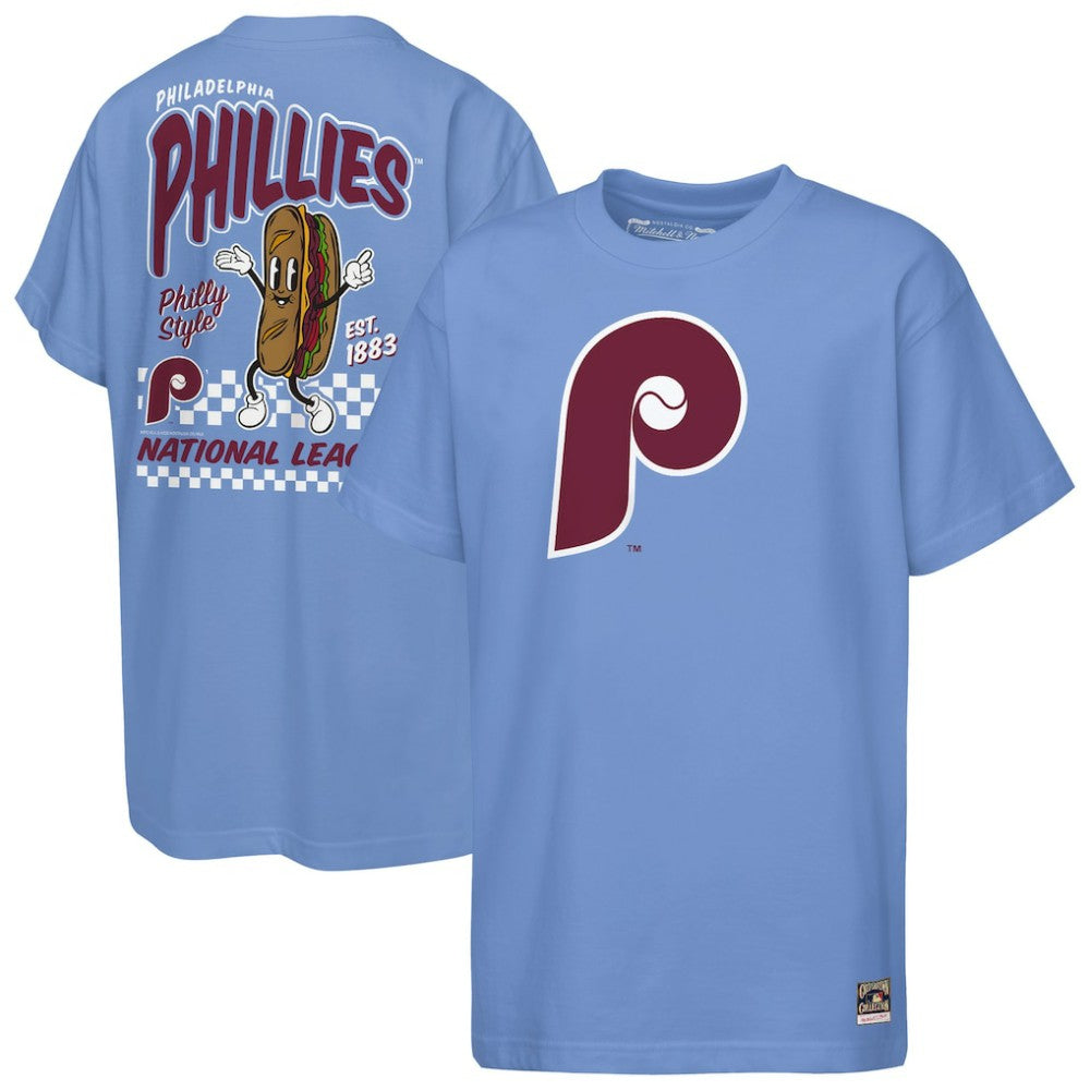 Philadelphia Phillies Cooperstown Concession T-Shirt Light Blue | Mitchell & Ness