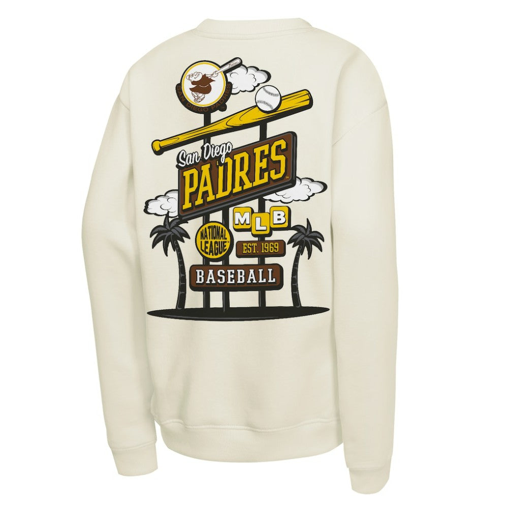 San Diego Padres Youth Retro Billboard Sweatshirt Natural | Mitchell & Ness