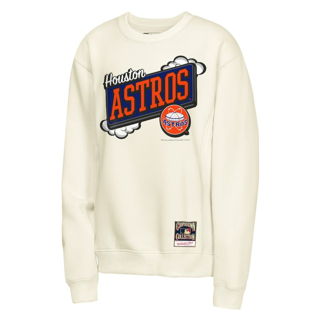 Houston Astros Youth Retro Billboard Sweatshirt Natural | Mitchell & Ness