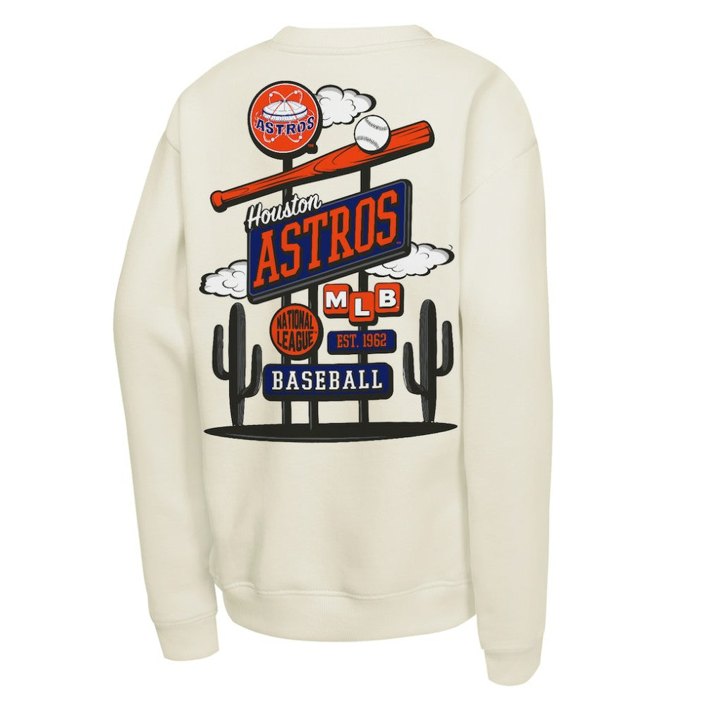 Houston Astros Youth Retro Billboard Sweatshirt Natural | Mitchell & Ness