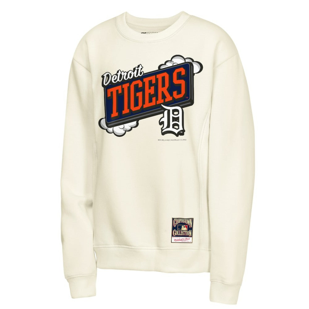 Detroit Tigers Youth Retro Billboard Sweatshirt Natural | Mitchell & Ness