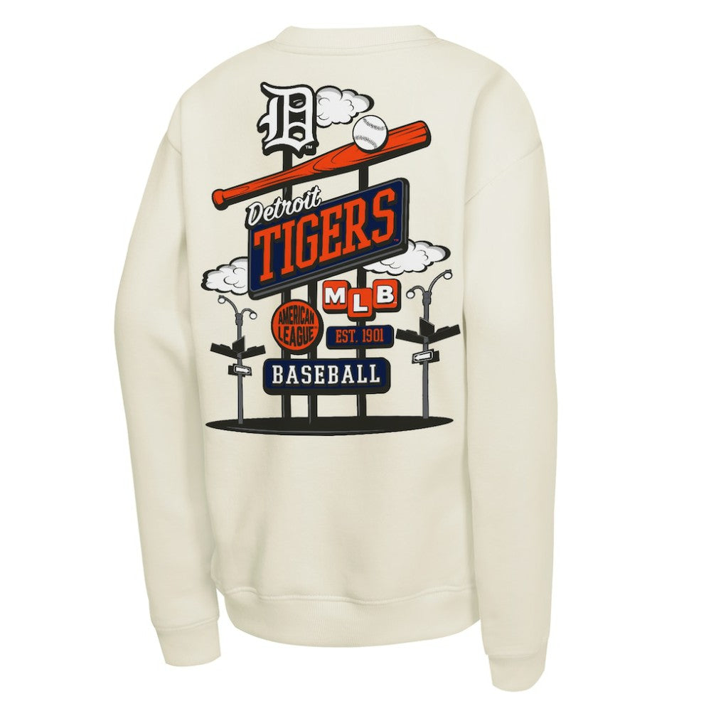 Detroit Tigers Youth Retro Billboard Sweatshirt Natural | Mitchell & Ness