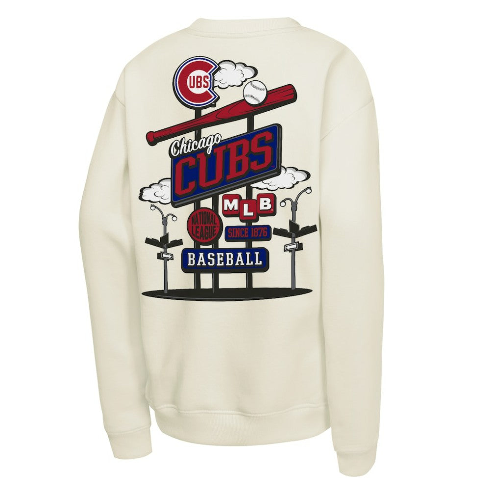 Chicago Cubs Youth Retro Billboard Sweatshirt Natural | Mitchell & Ness