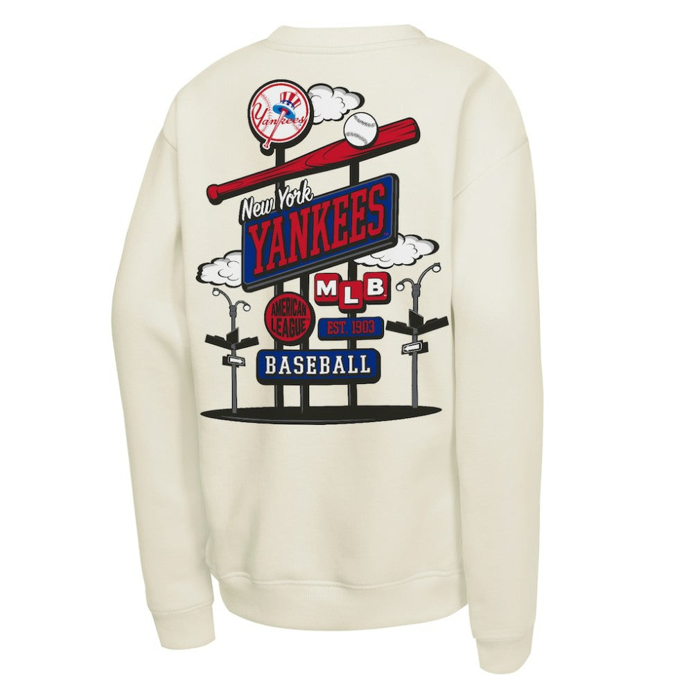 New York Yankees Youth Retro Billboard Sweatshirt Natural | Mitchell & Ness