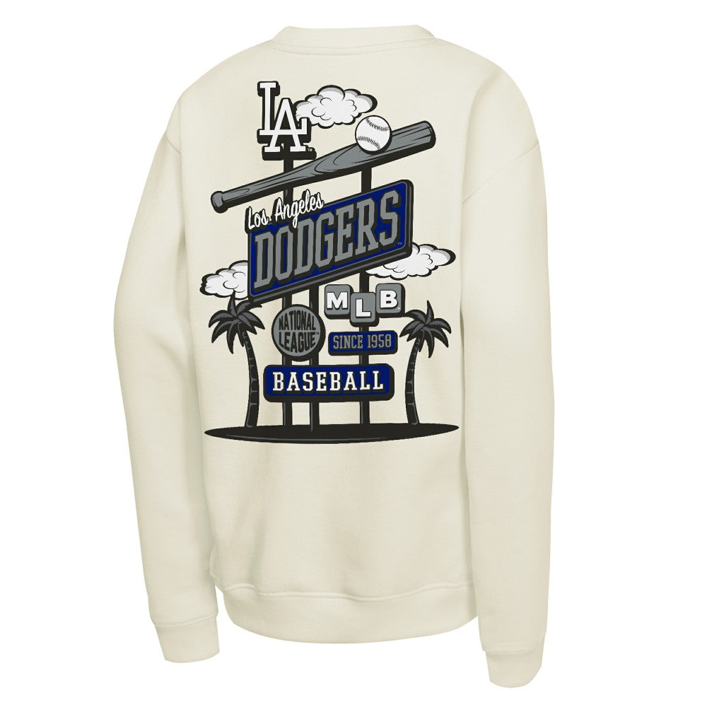 Los Angeles Dodgers Youth Retro Billboard Sweatshirt Natural | Mitchell & Ness