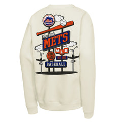 New York Mets Youth Retro Billboard Sweatshirt Natural | Mitchell & Ness