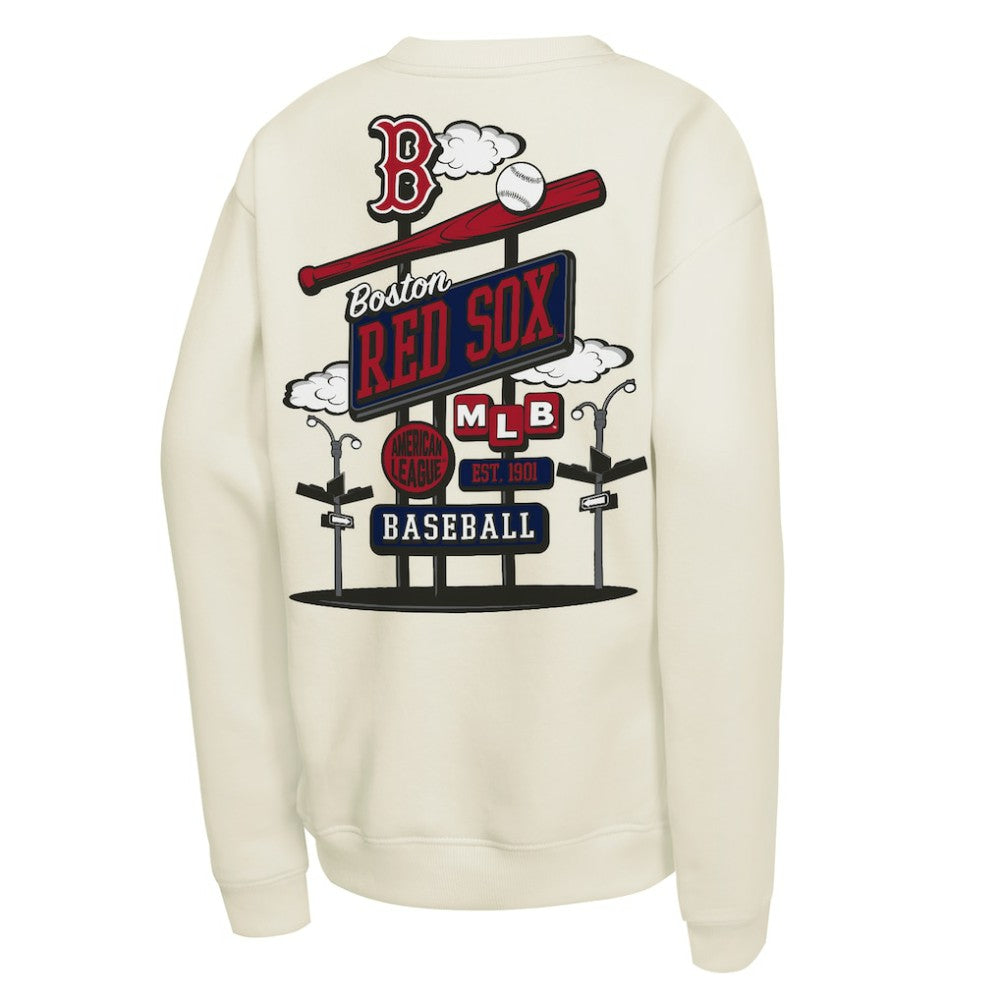 Boston Red Sox Youth Retro Billboard Sweatshirt Natural | Mitchell & Ness