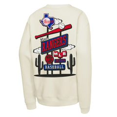 Texas Rangers Youth Retro Billboard Sweatshirt Natural | Mitchell & Ness