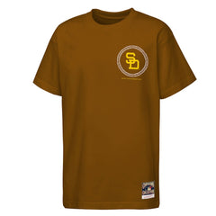 San Diego Padres Youth Cooperstown Rodeo Rope T-Shirt Brown | Mitchell & Ness