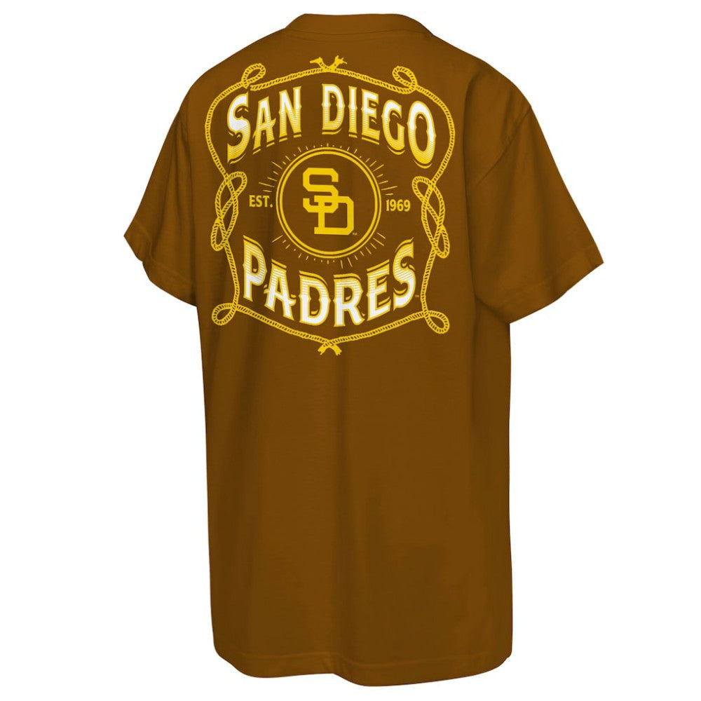 San Diego Padres Youth Cooperstown Rodeo Rope T-Shirt Brown | Mitchell & Ness