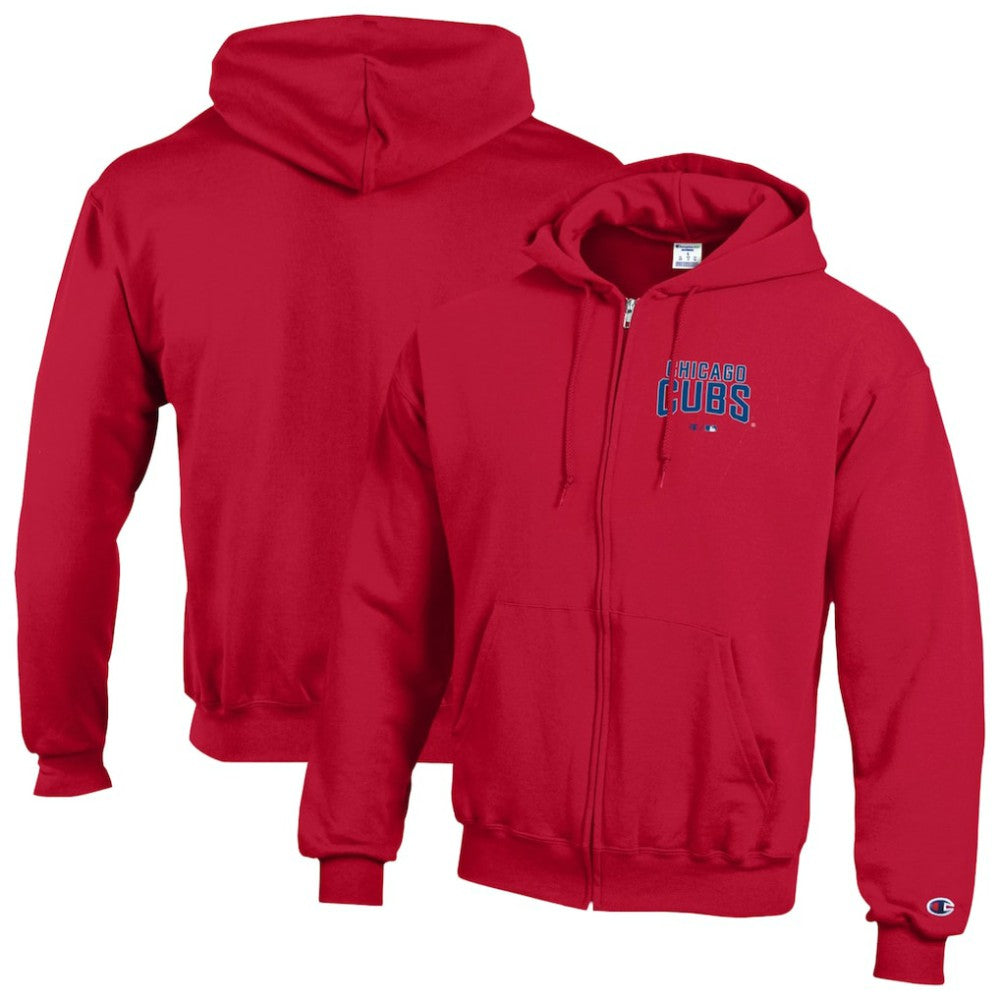 Chicago Cubs Champion Eco Powerblend Full-Zip Hoodie Red