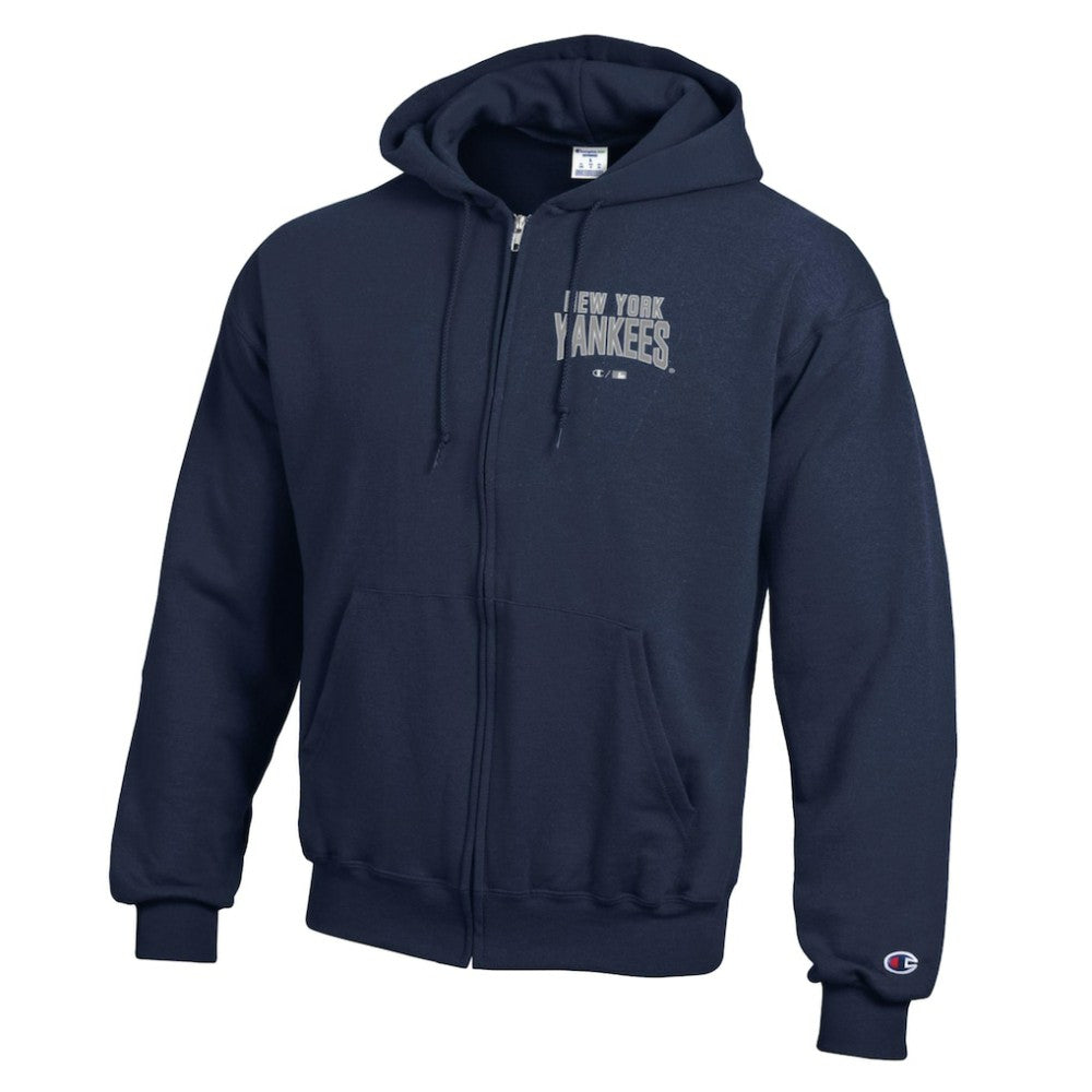 New York Yankees Champion Eco Powerblend Full-Zip Hoodie Navy