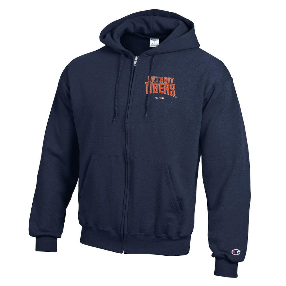 Detroit Tigers Champion Eco Powerblend Full-Zip Hoodie Navy