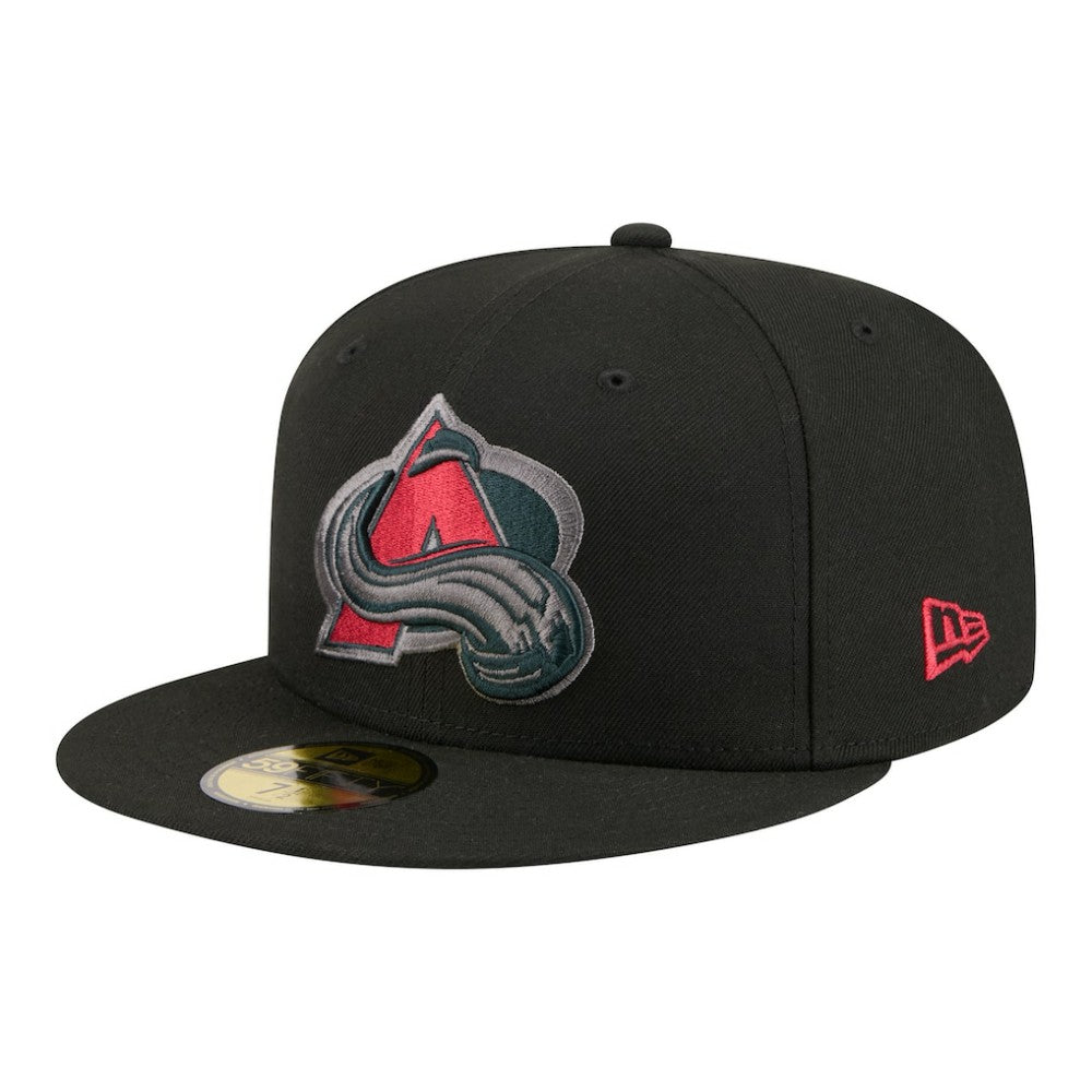 Colorado Avalanche New Era Color Pop 59FIFTY Fitted Hat Black
