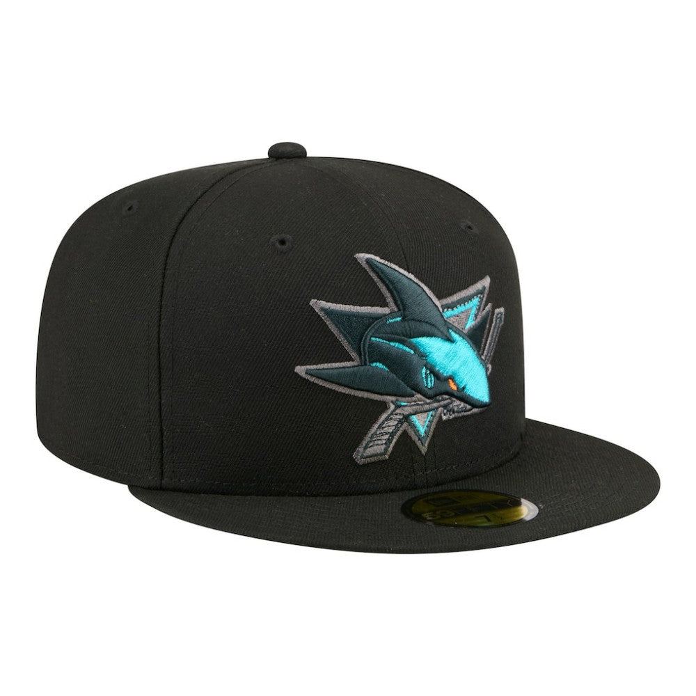 San Jose Sharks New Era Color Pop 59FIFTY Fitted Hat Black