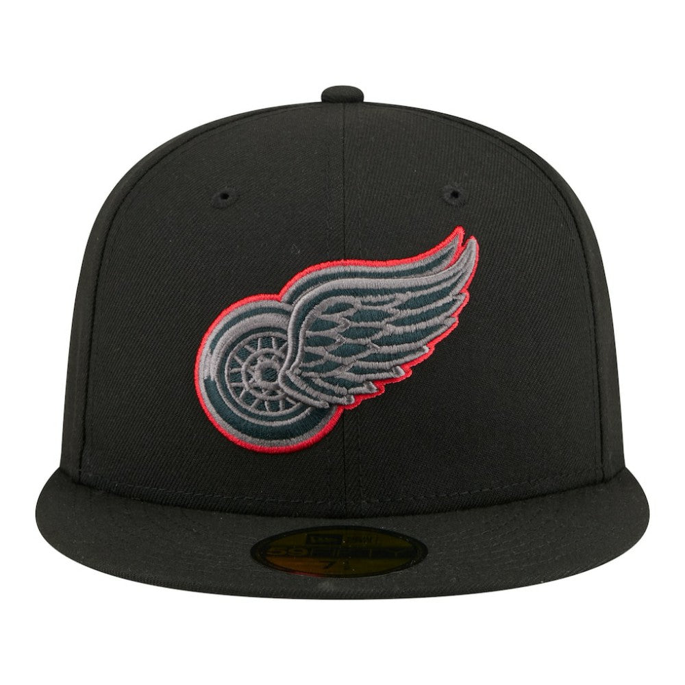 Detroit Red Wings New Era Color Pop 59FIFTY Fitted Hat Black