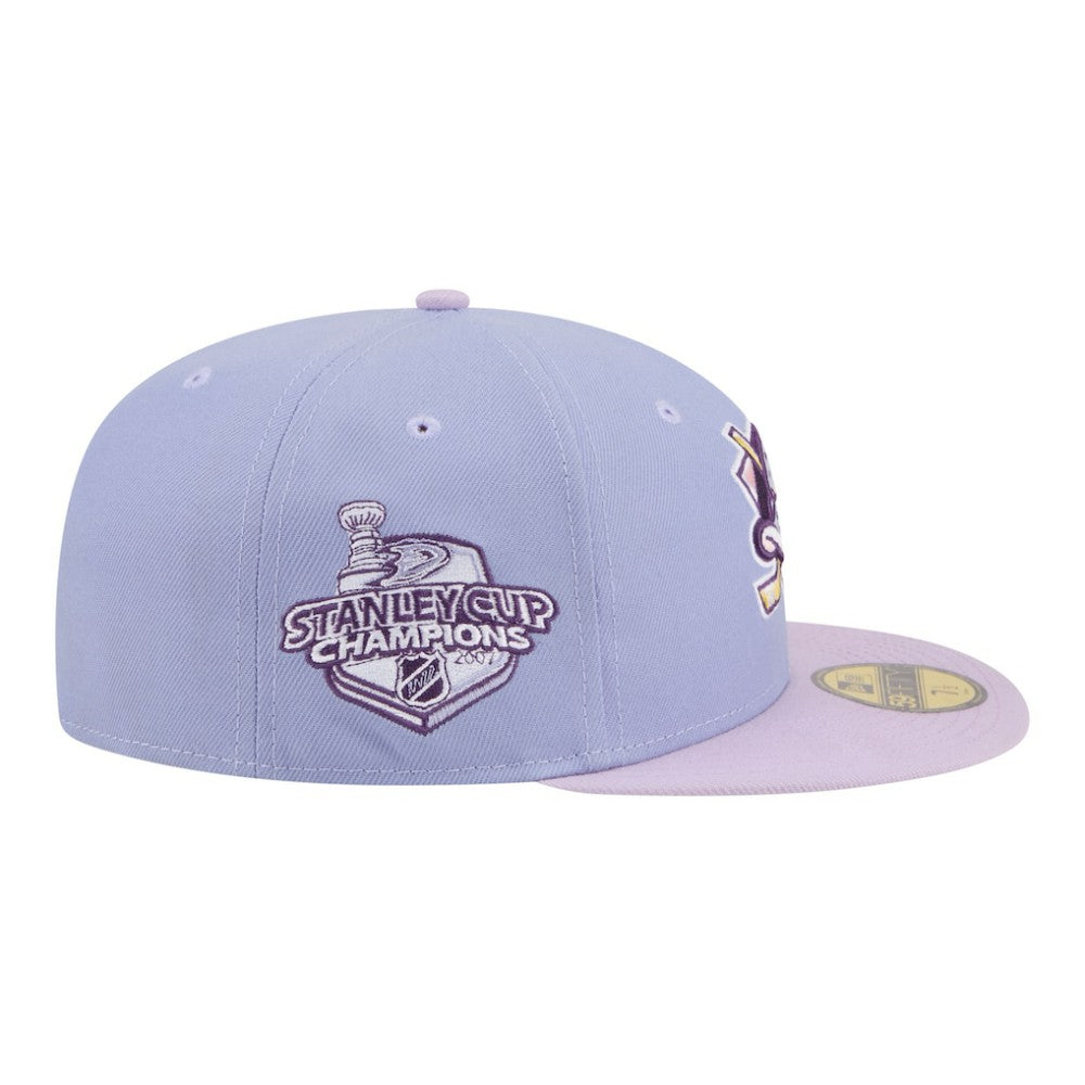 Anaheim Ducks New Era Lavender Bloom 59FIFTY Fitted Hat Light Purple/Purple
