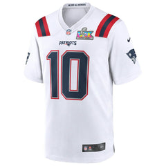 Drake Maye New England Patriots Super Bowl LX Patch Game Jersey - White