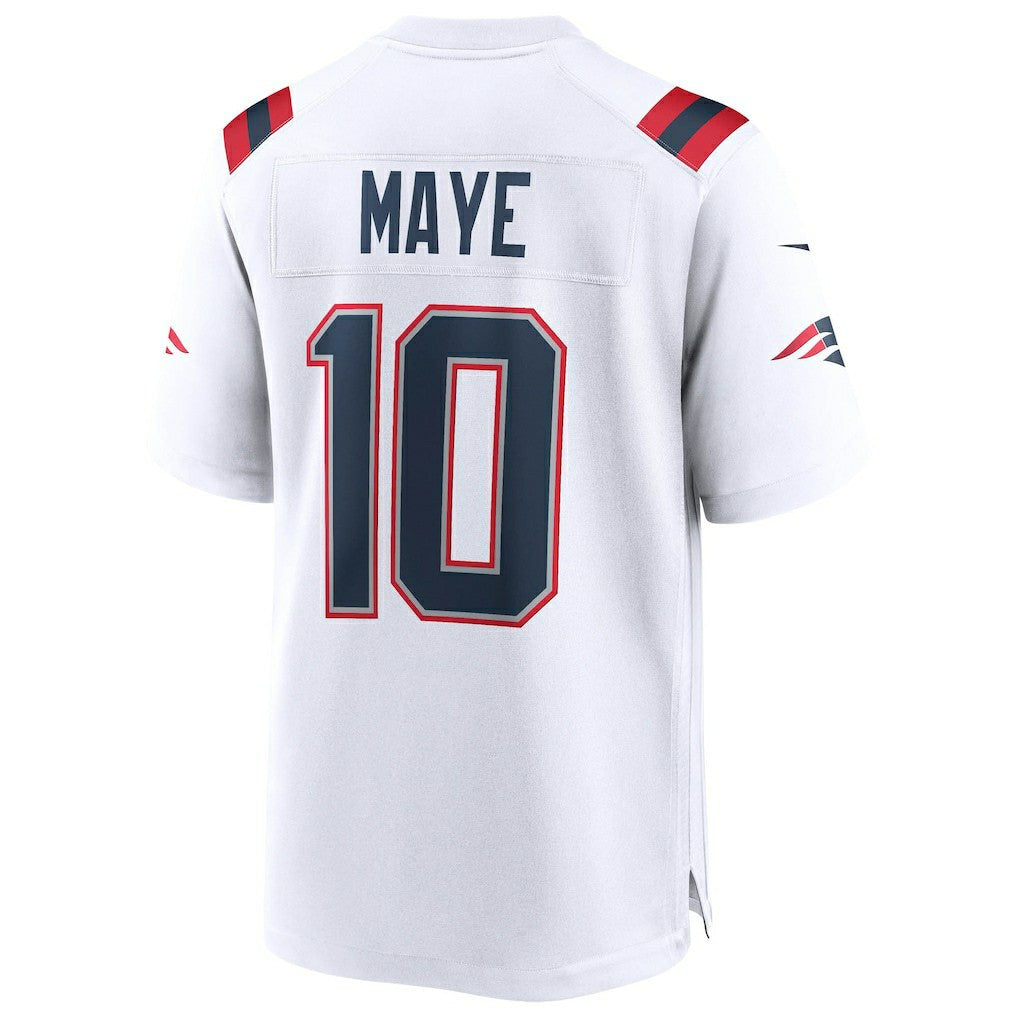 Drake Maye New England Patriots Super Bowl LX Patch Game Jersey - White