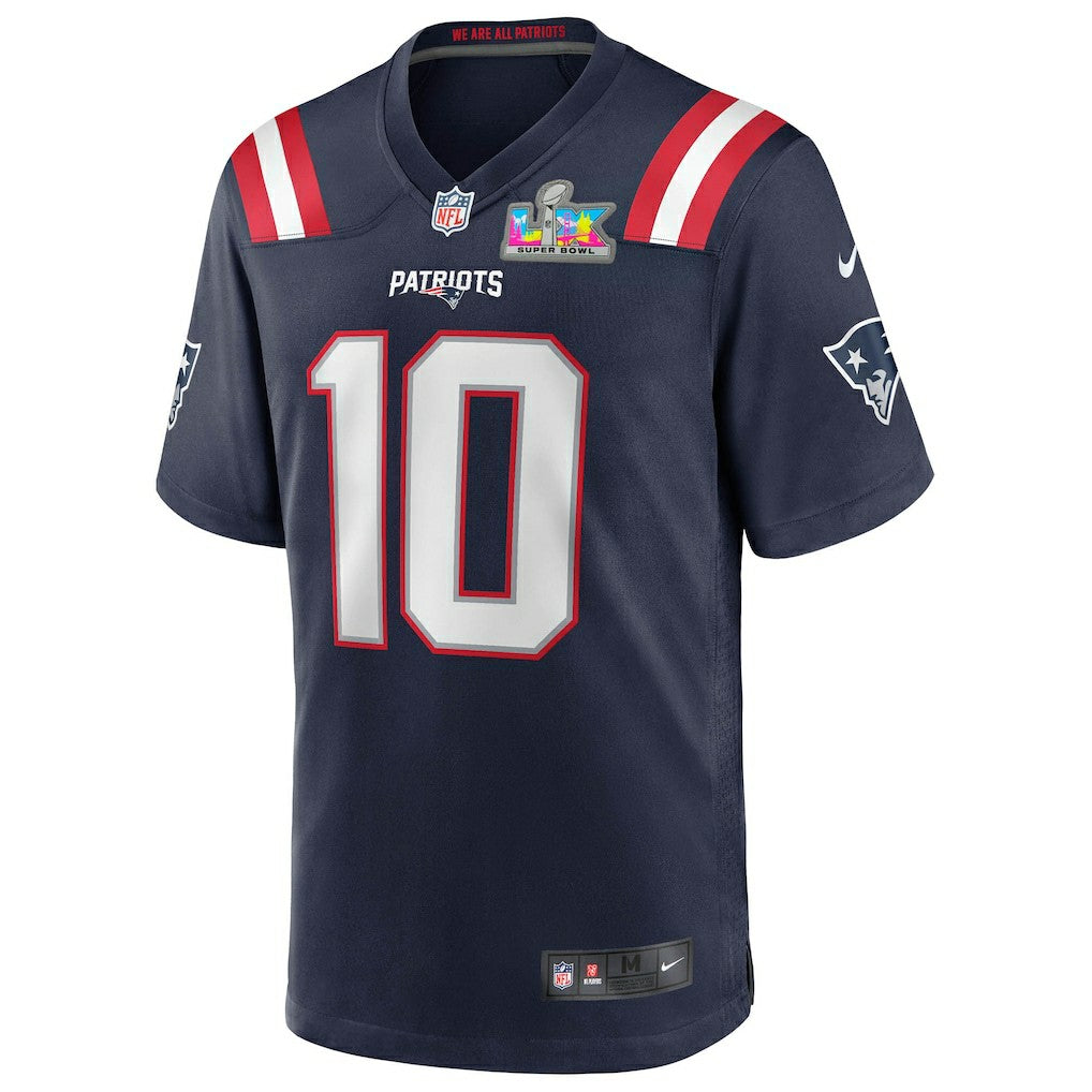 Drake Maye New England Patriots Super Bowl LX Patch Game Jersey - Navy