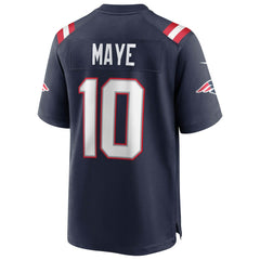 Drake Maye New England Patriots Super Bowl LX Patch Game Jersey - Navy