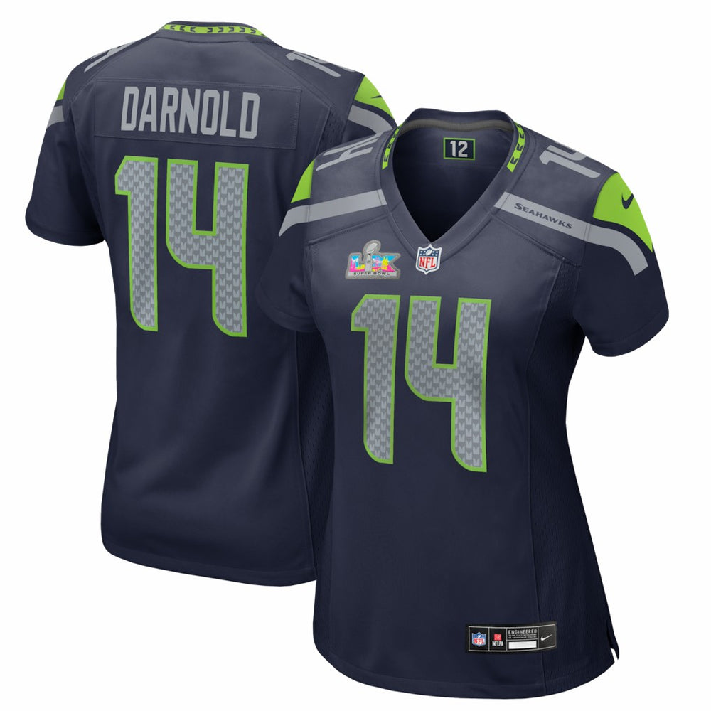 Sam Darnold Seattle Seahawks Women's Super Bowl LX Patch Game Jersey - College Navy